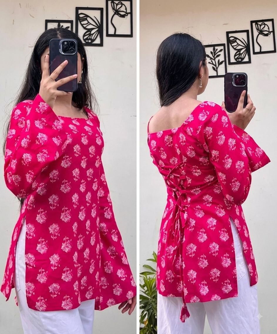 Rayon Printed Short Kurti
