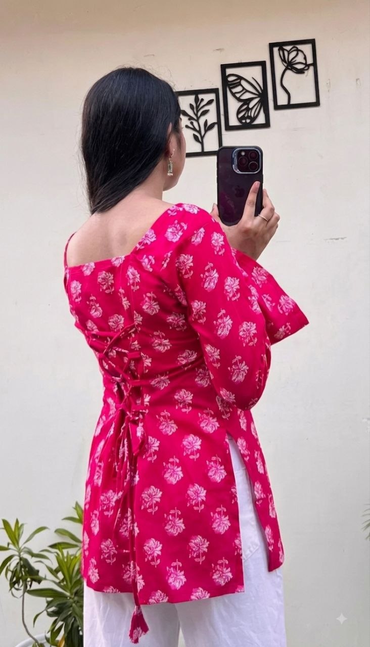 Rayon Printed Short Kurti