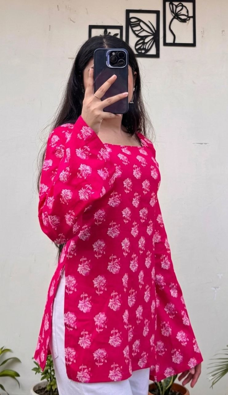 Rayon Printed Short Kurti